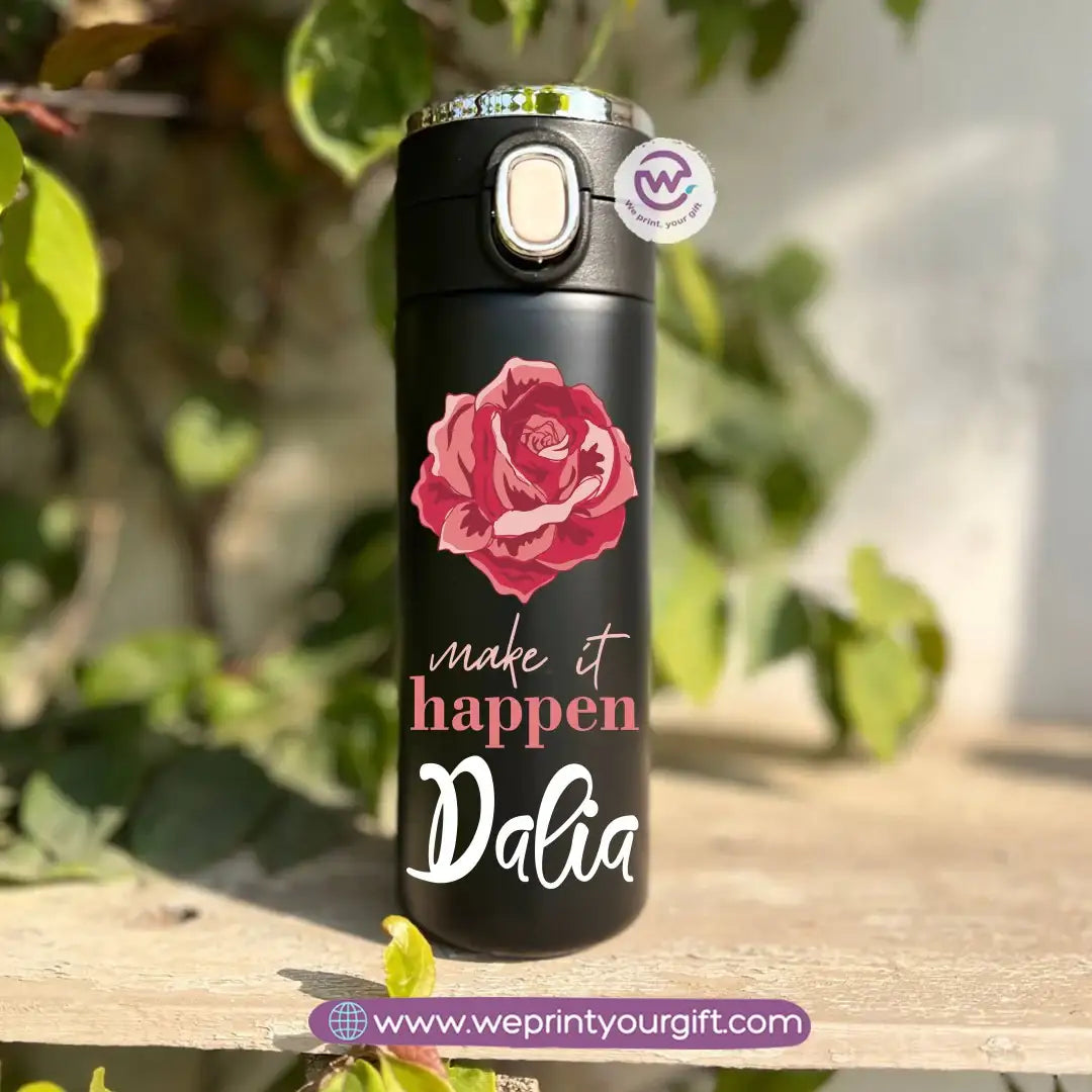 Stainless Steel Thermal Mug with Digital Temperature Display – 420ml Floral Designs - WE PRINT