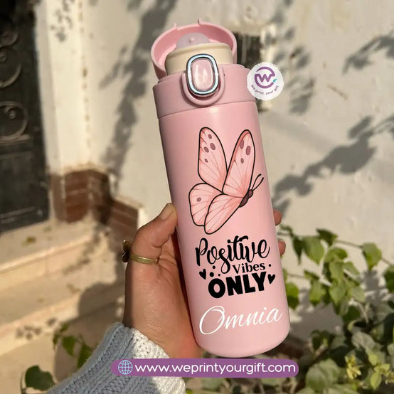 Stainless Steel Thermal Mug with Digital Temperature Display – 420ml - Motivational Floral Designs - WE PRINT