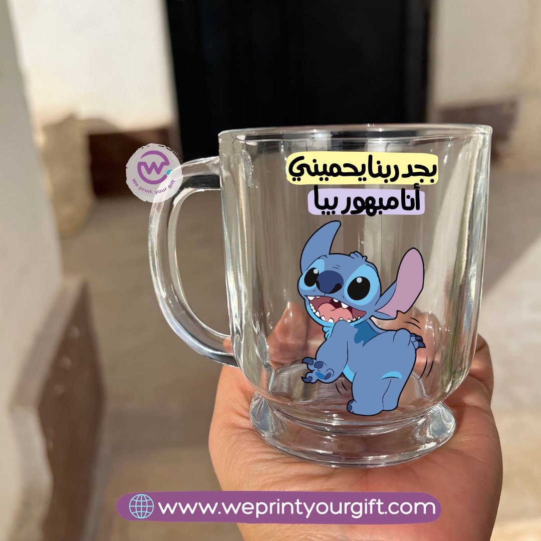 Clear Glass Espresso Coffee Cup – 250 ml | Funny Stitch-Inspired Designs