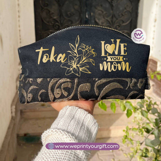Islamic Pattern Mother’s Day Boxy Pouch – Cotton Makeup & Pencil Case