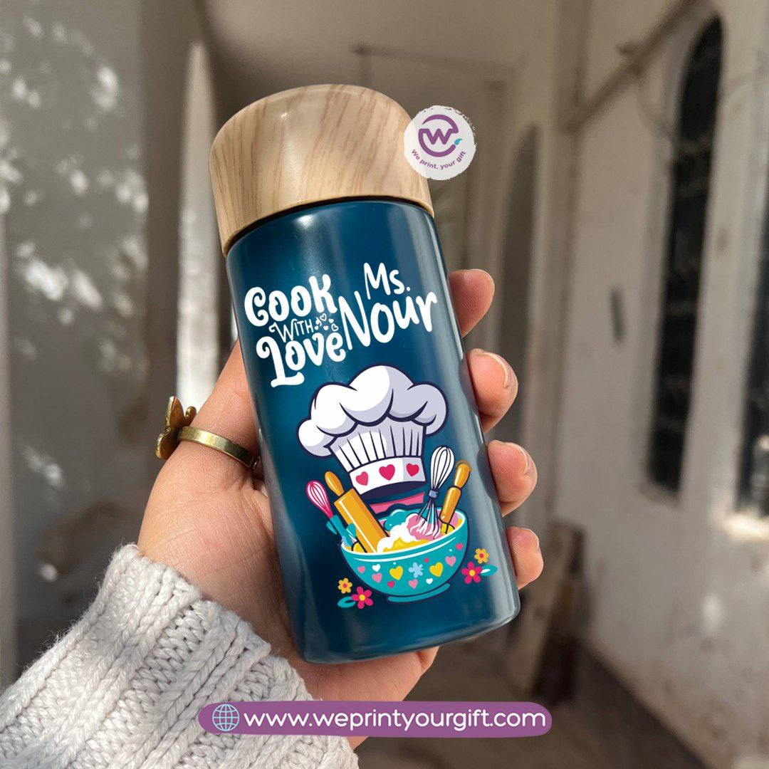 Mini Thermal Coffee Mug – (150ml & 250ml) | Wooden Lid - Teacher Appreciation Edition