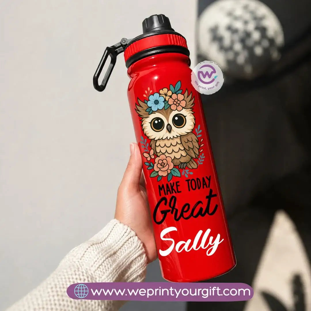 Sports Thermal Bottle with Cute Owl Designs – 800 ml & 1000 ml