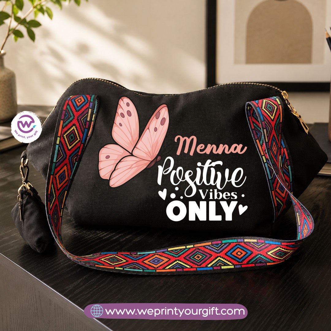Motivational Digital Art Shoulder Bag & Pouch Set
