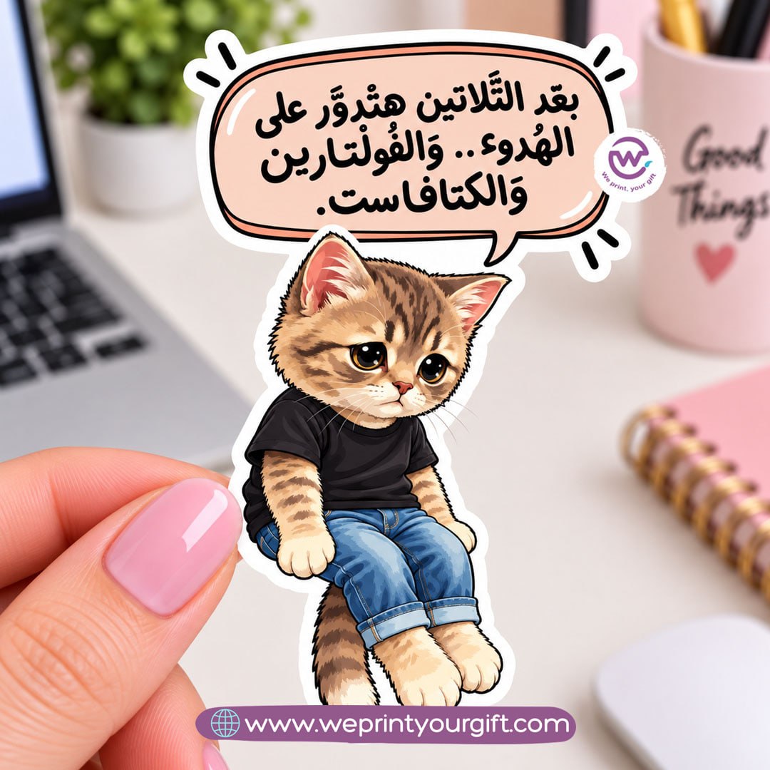 Office Cat Chronicles Sticker – Feline Moods & Egyptian Workday Humour