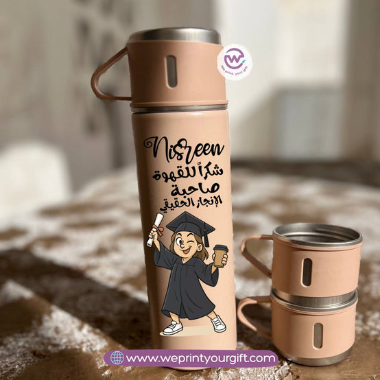 Graduation Thermal Flask with Two Extra Cups – 500ml