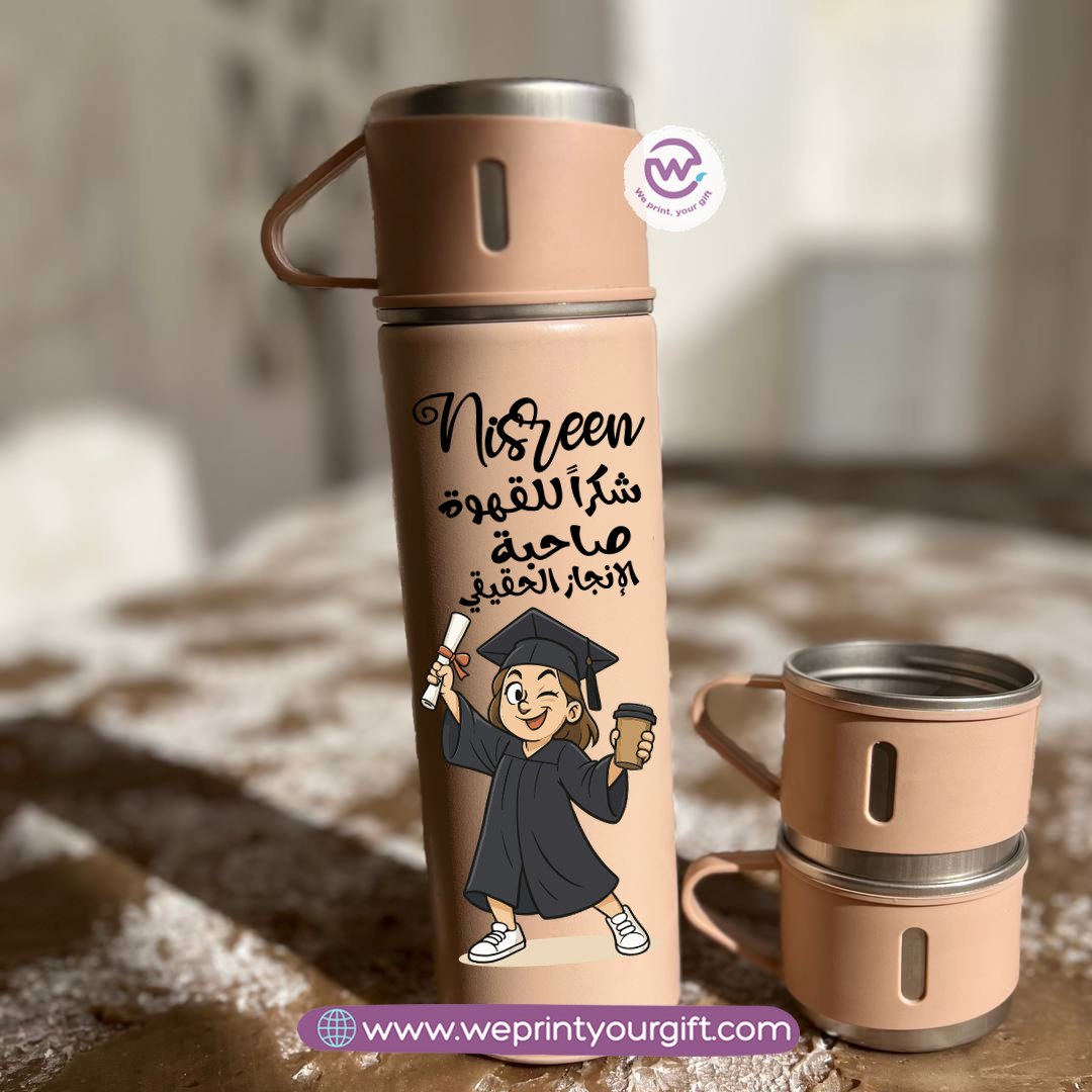 Graduation Thermal Flask with Two Extra Cups – 500ml