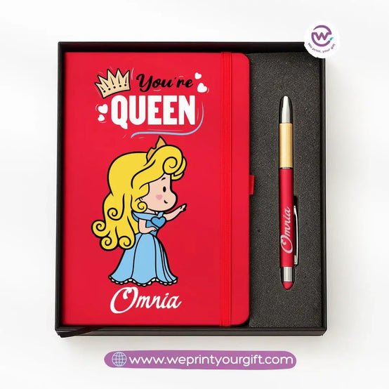 👑 Princess-Inspired Personalized Gift Box with Notebook & Metal Pen - WE PRINT