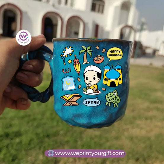 Blue Cloud Handmade Pottery Mug – 300 ml | Ramadan Designs - WE PRINT