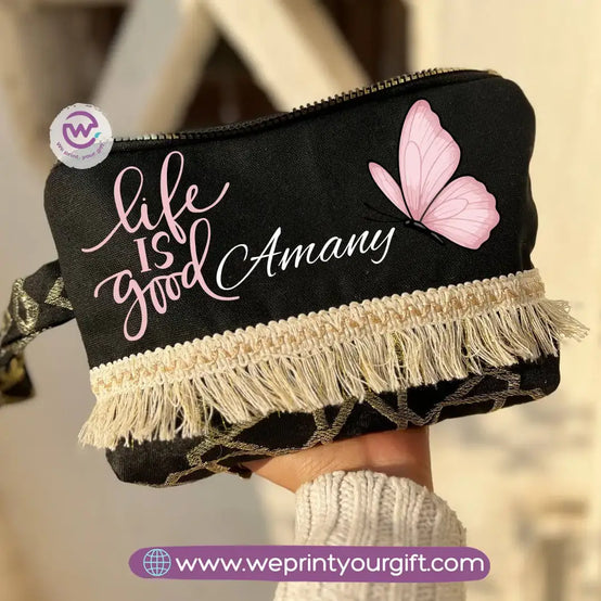 Pencil Case with Islamic Patterns & Tassels | Motivational Digital Art Designs – 17 × 23 cm - WE PRINT