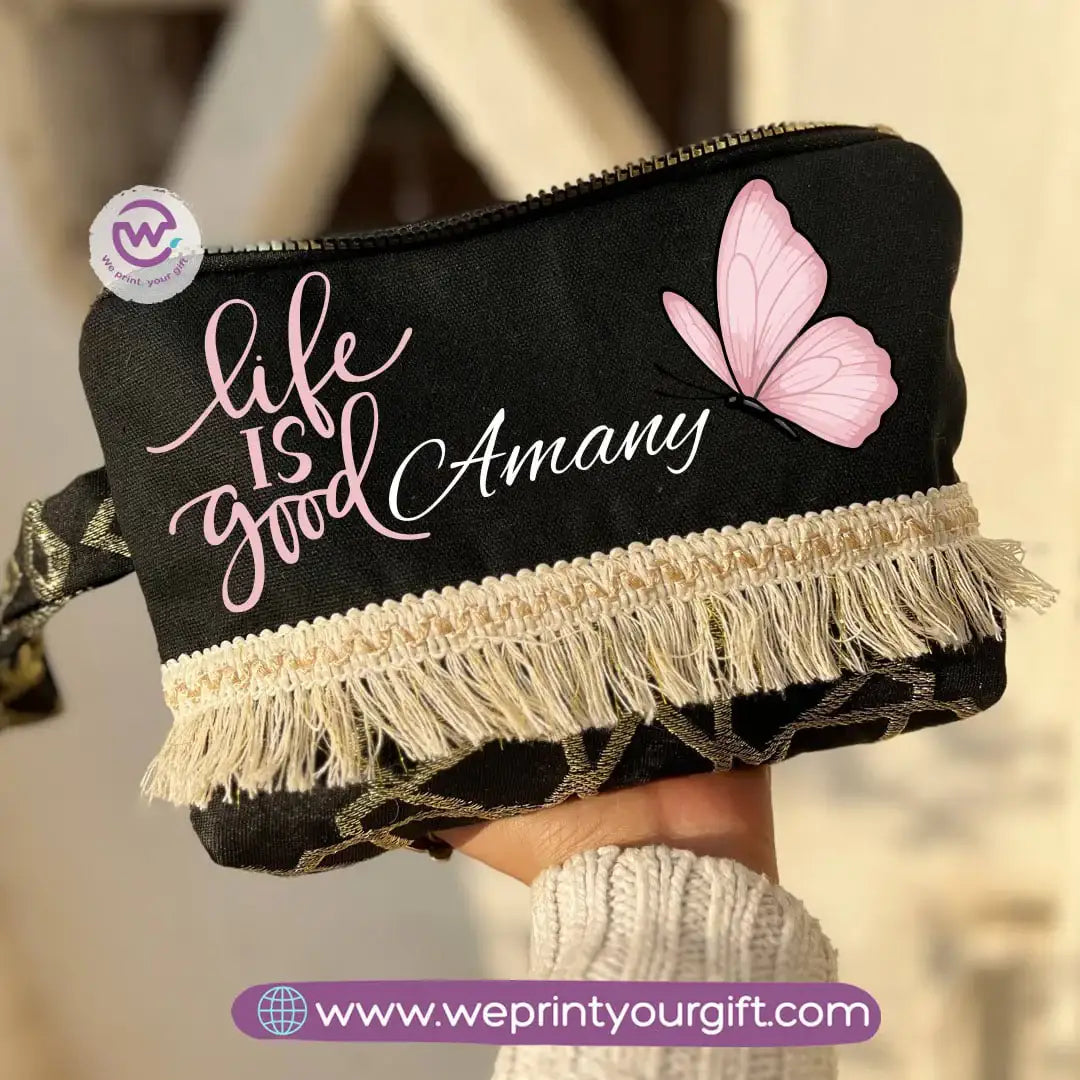 Pencil Case with Islamic Patterns & Tassels | Motivational Digital Art Designs – 17 × 23 cm - WE PRINT