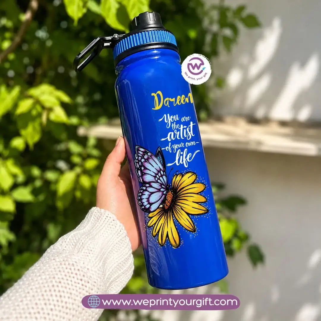 Sports Thermal Bottle with Butterfly & Motivational Designs – 800 ml & 1000 ml