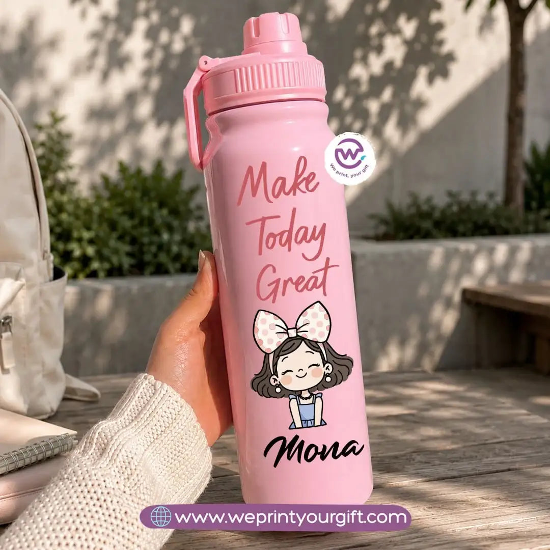 Sports Thermal Bottle with Beautiful Girl Designs – 800 ml & 1000 ml