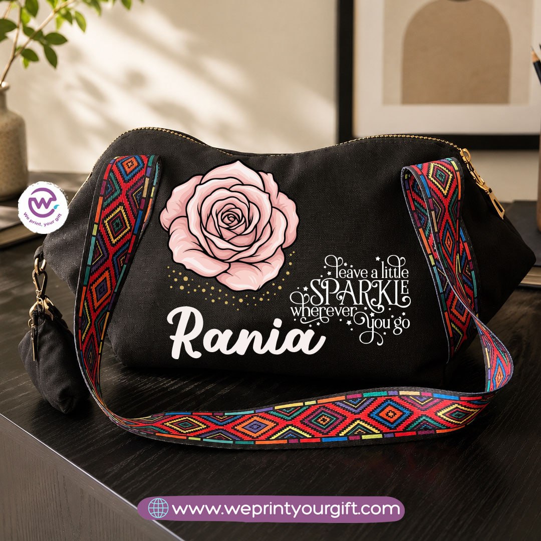 Motivational Digital Art Shoulder Bag & Pouch Set