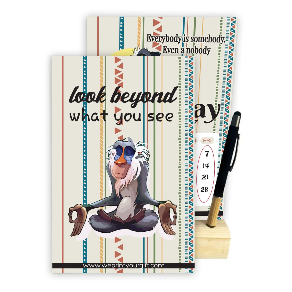 THE LION KING 2027 Desk Calendar – Inspirational Monthly Designs with Wooden Stand & Bamboo Touch Pen