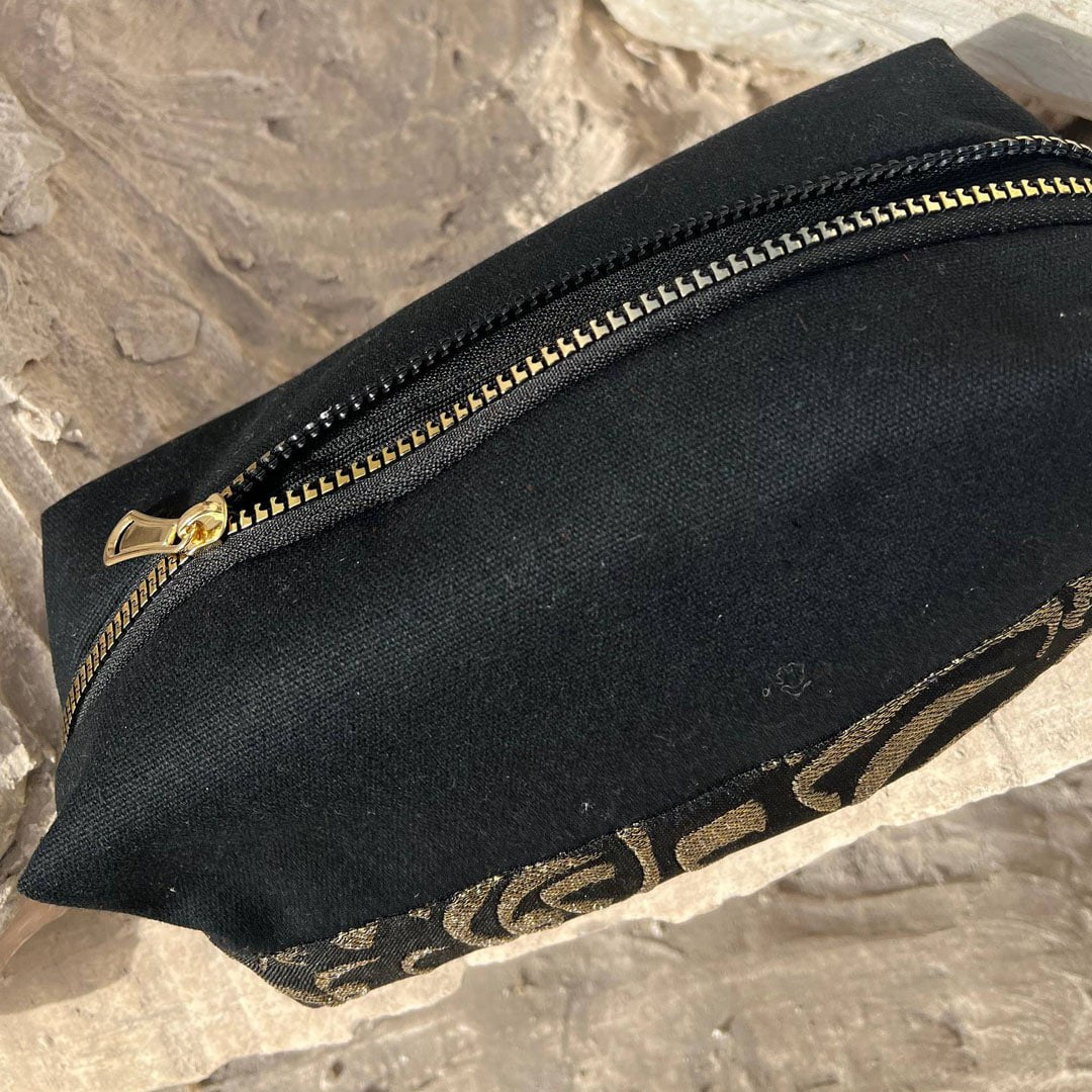 Islamic Pattern Boxy Pouch – Cotton Makeup & Pencil Case- Customization Options