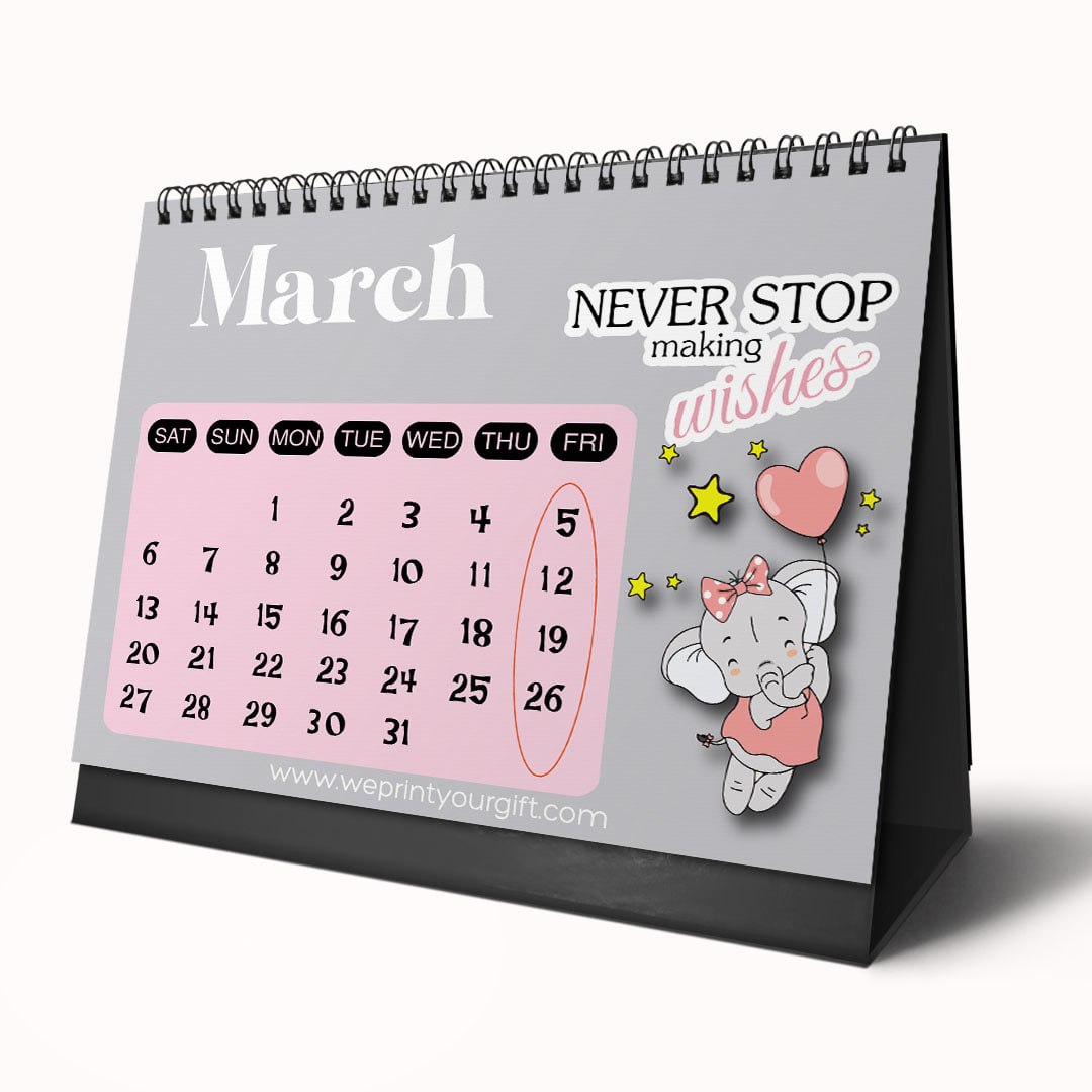 Happy Elephant 2027 Desk Calendar – Little Smiles, Bright Beginnings