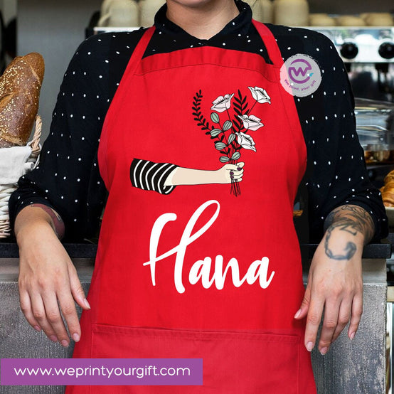 Personalized Name Apron – Heavy Cotton Cooking Apron with Pocket & Adjustable Tie