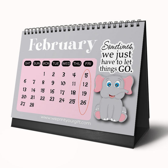 Happy Elephant 2027 Desk Calendar – Little Smiles, Bright Beginnings