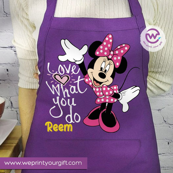 Daisy & Minnie Inspired Apron – Personalized Heavy Cotton Apron with Name and Pocket