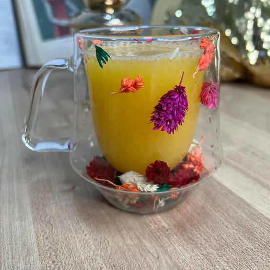 Floral double wall mug- Deep - Customization Option