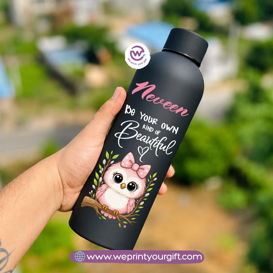 Personalized Thermal Water Bottle 500ml - Cute Owl Motivational Designs