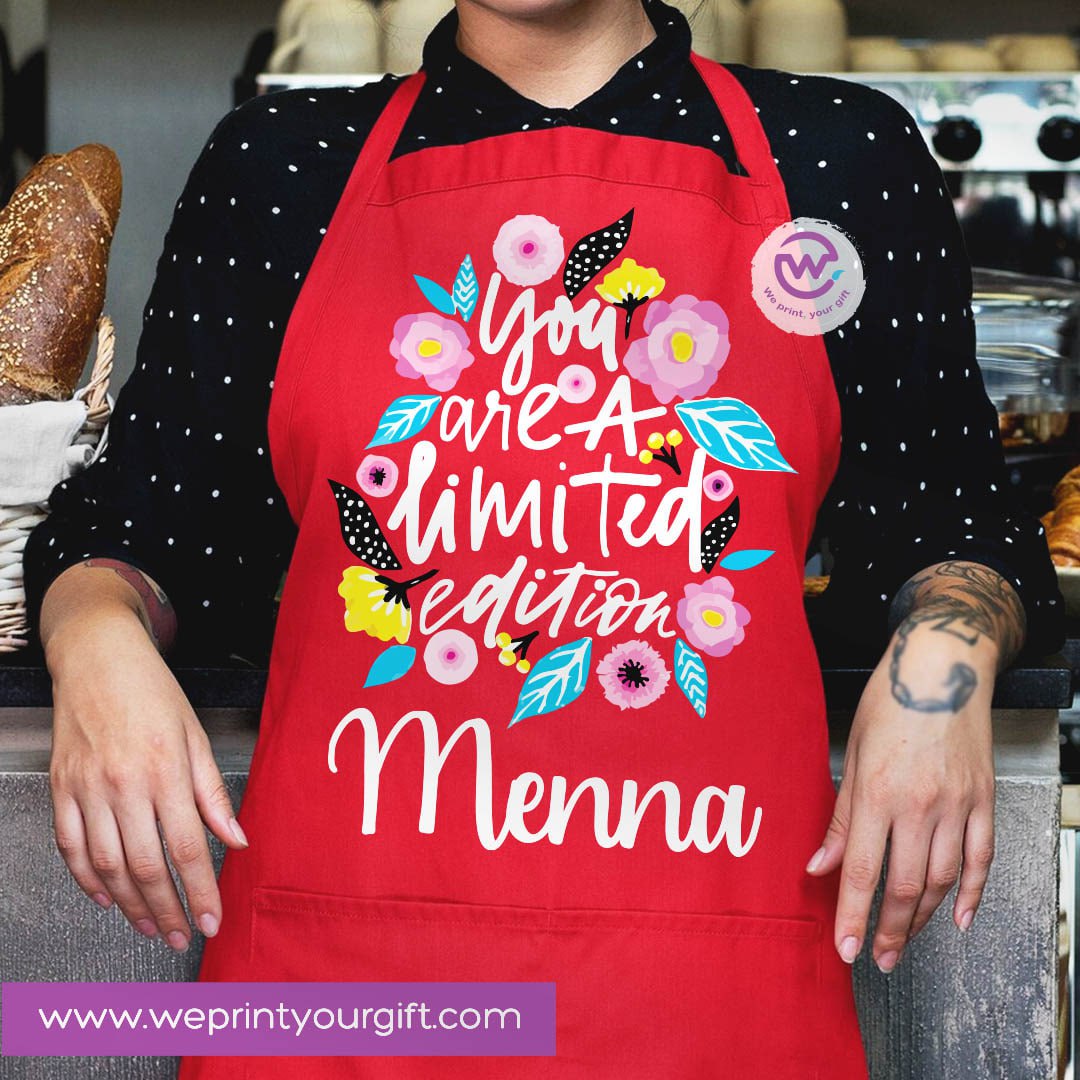 Motivational Personalized Apron – Custom Name Heavy Cotton Kitchen Apron with Pocket