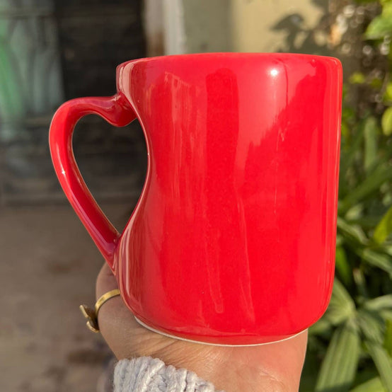 Hollow Heart Handle Mug – 350 ml | UV Raised Sticker Printing -Customization Options