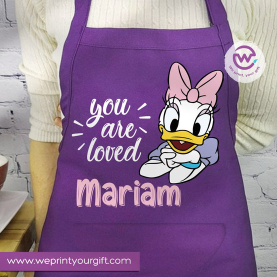 Daisy & Minnie Inspired Apron – Personalized Heavy Cotton Apron with Name and Pocket