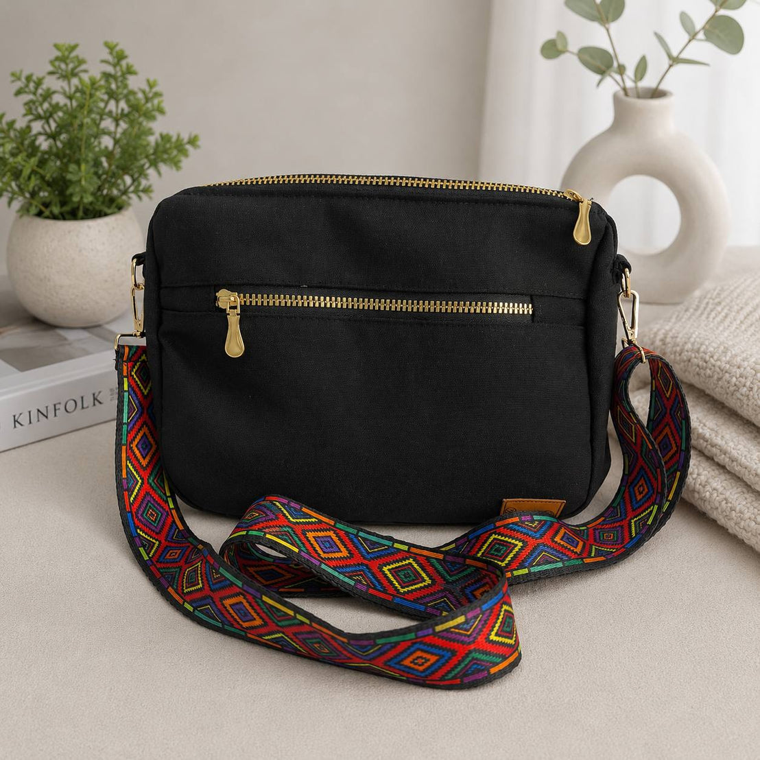 Shoulder Bag with Colorful Strap - Customization Options
