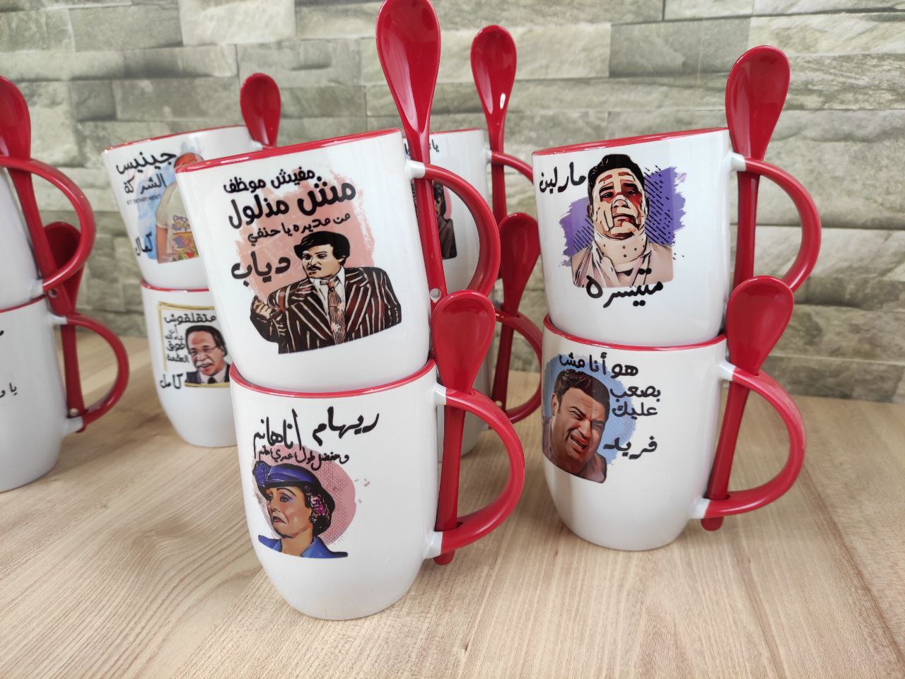 Red Mug with Spoon- Buy 2 get 1 Free