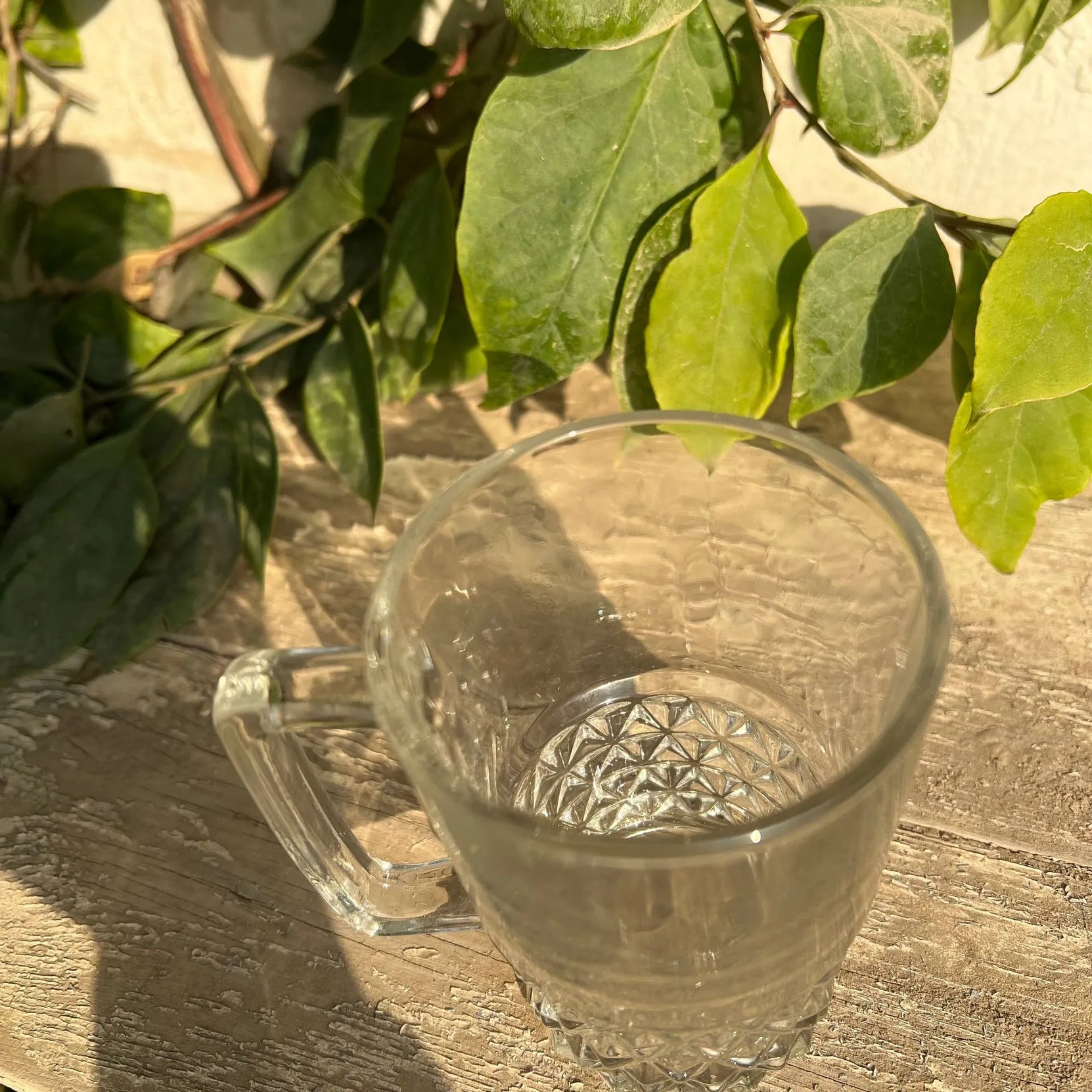 Clear Crystal Pattern Glass Mug – 250 ml | Customization Options - WE PRINT