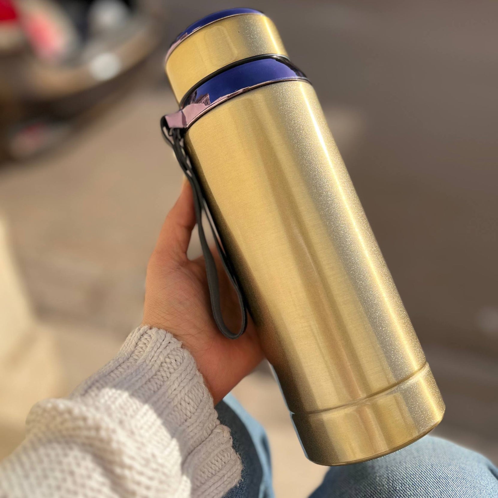 Stainless Steel Thermal Bottle with Strainer – 800 ml - Customization Options