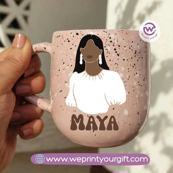 Pink Marble Pottery Mug- Boho - WE PRINT