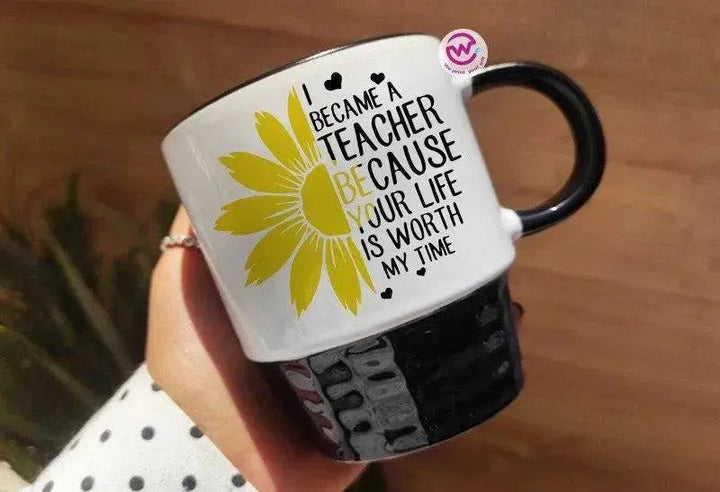 Ribbed Mug - Black - Teacher - WE PRINT