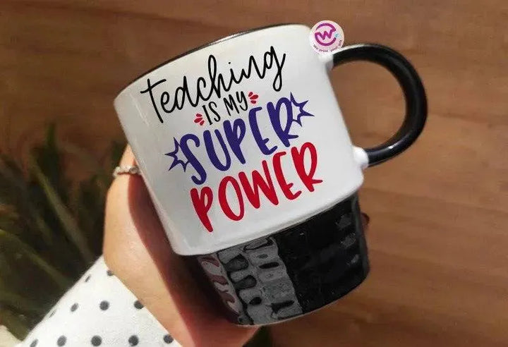 Ribbed Mug - Black - Teacher - WE PRINT