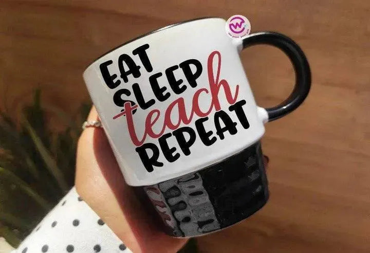 Ribbed Mug - Black - Teacher - WE PRINT