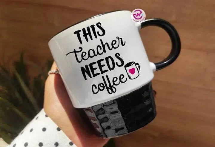 Ribbed Mug - Black - Teacher - WE PRINT