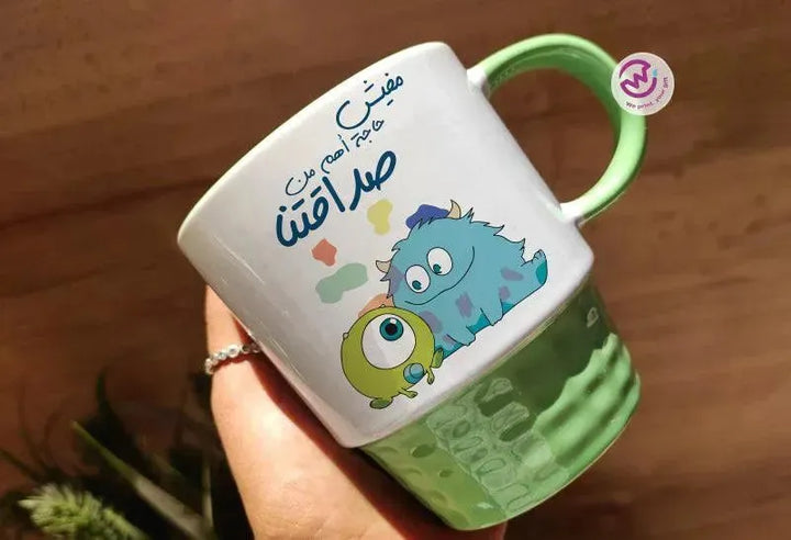 Ribbed Mug-Green Color Monster INC. - WE PRINT