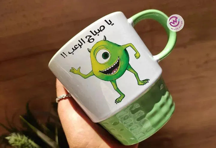 Ribbed Mug-Green Color Monster INC. - WE PRINT