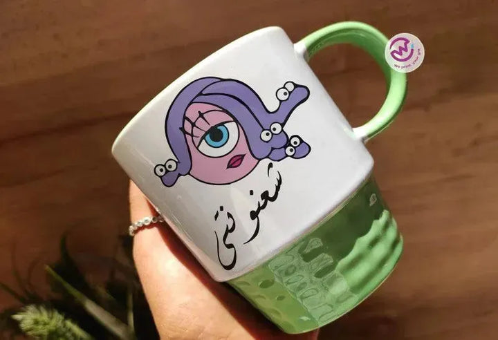 Ribbed Mug-Green Color Monster INC. - WE PRINT