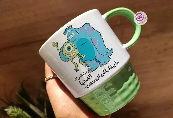 Ribbed Mug-Green Color Monster INC. - WE PRINT