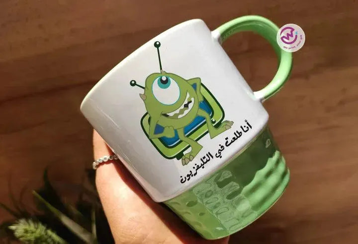 Ribbed Mug-Green Color Monster INC. - WE PRINT