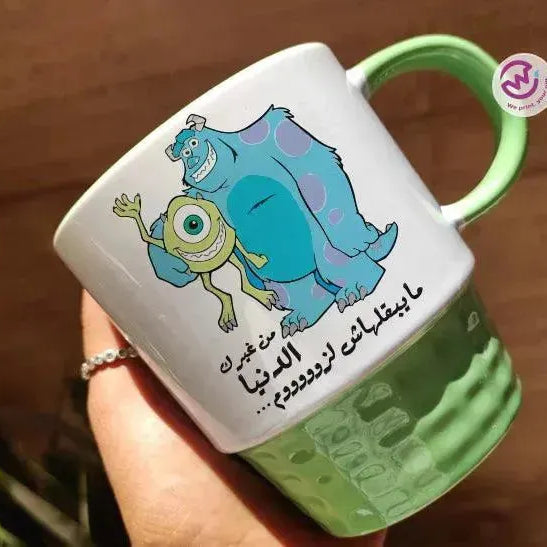 Ribbed Mug-Green Color Monster INC. - WE PRINT