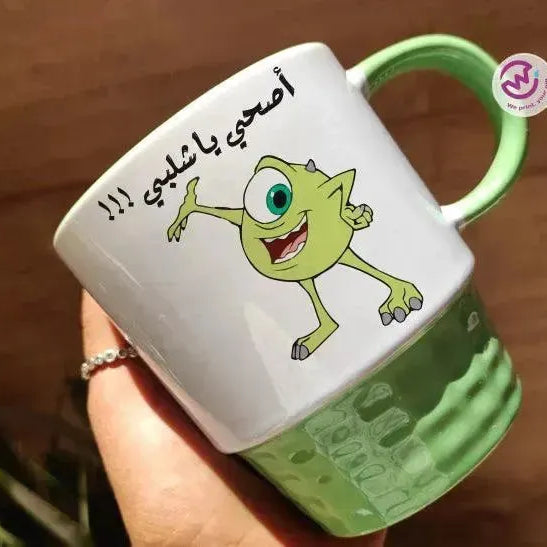 Ribbed Mug-Green Color Monster INC. - WE PRINT