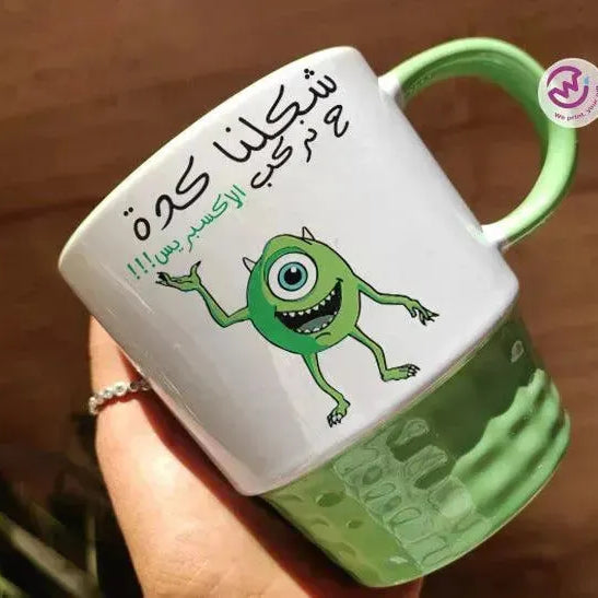 Ribbed Mug-Green Color Monster INC. - WE PRINT