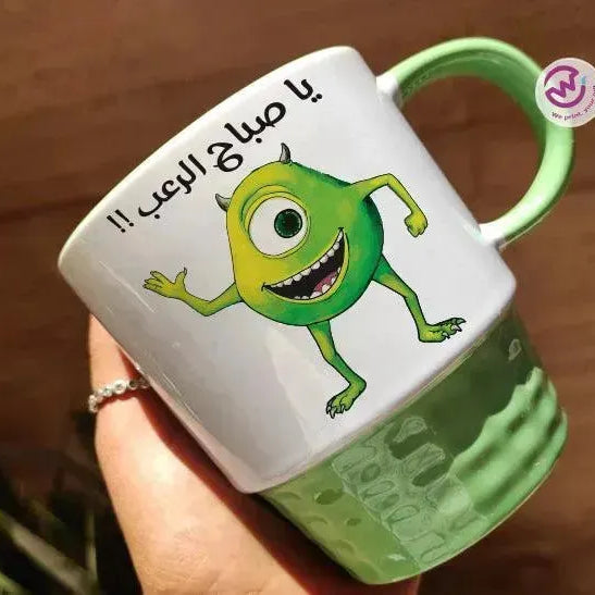 Ribbed Mug-Green Color Monster INC. - WE PRINT