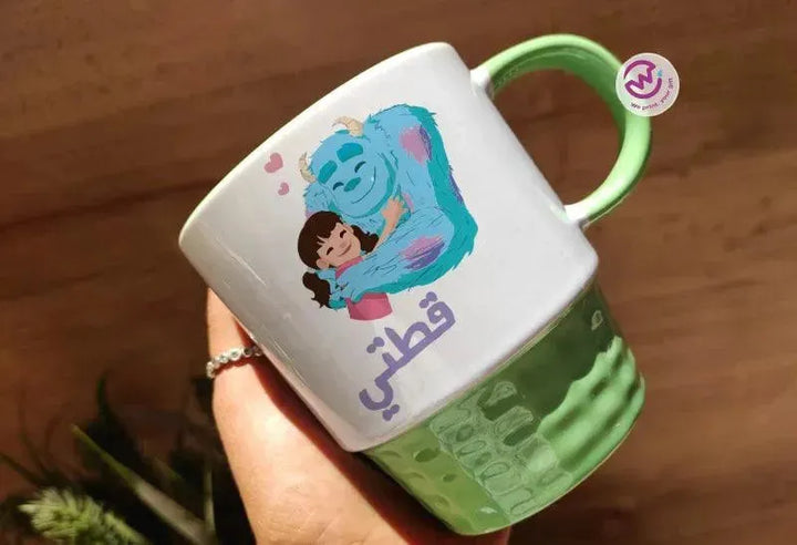 Ribbed Mug-Green Color Monster INC. - WE PRINT