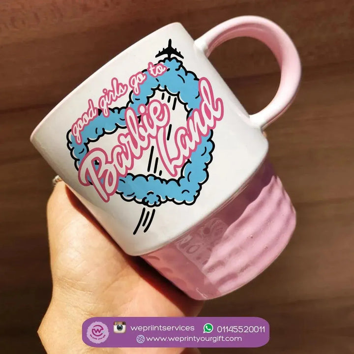 Ribbed Mug - Pink - Barbie - WE PRINT