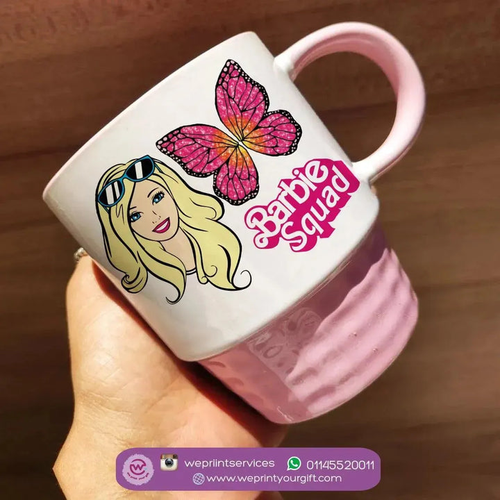 Ribbed Mug - Pink - Barbie - WE PRINT