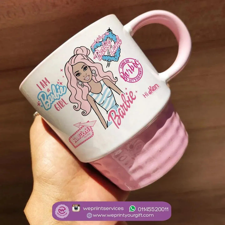 Ribbed Mug - Pink - Barbie - WE PRINT